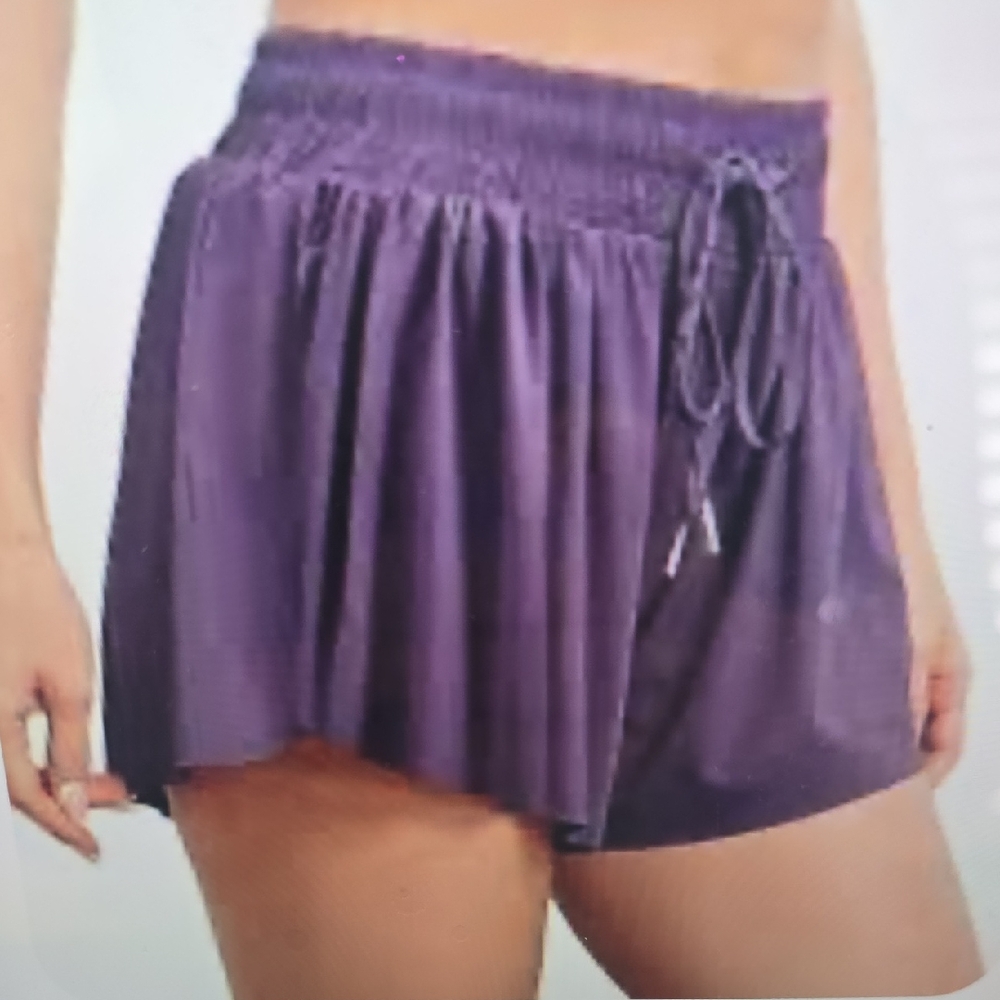 Purple Women's Smocked Waist Running Shorts S